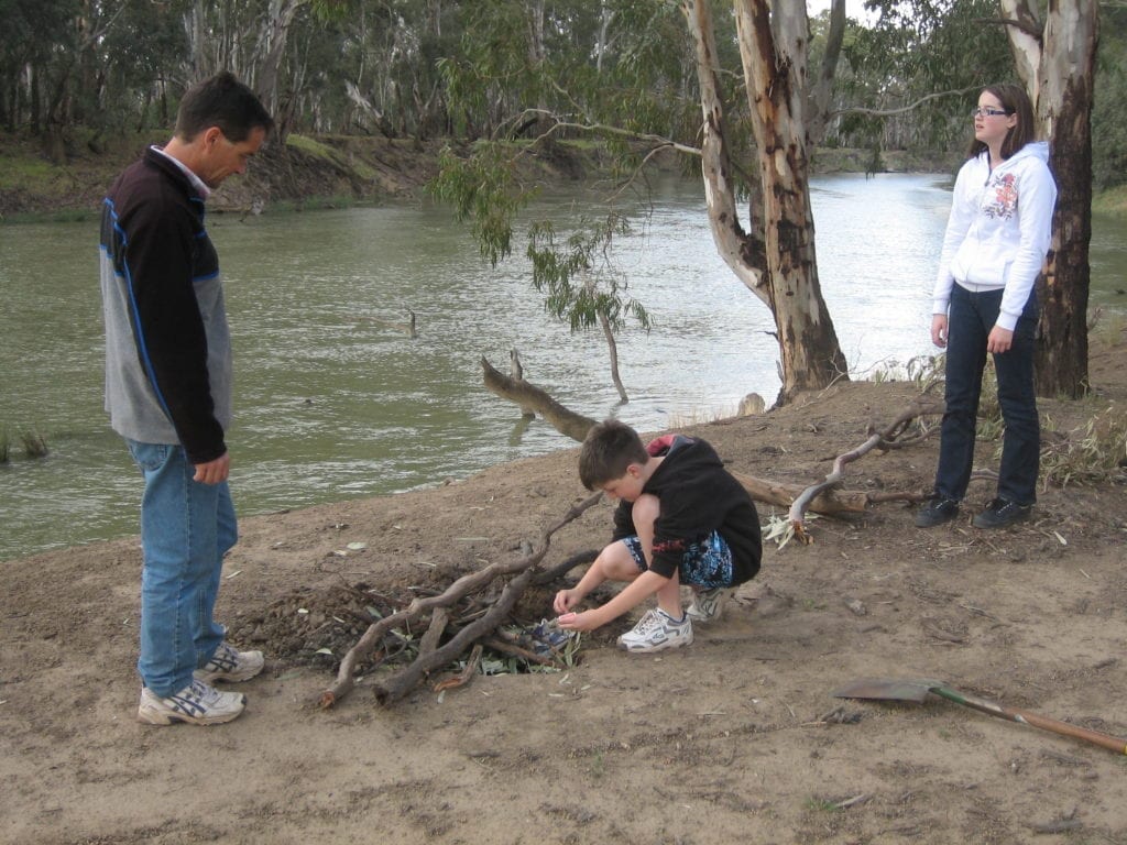 Birdcage Reserve. Camping on the Murrumbidgee River, New South Wales Australia.