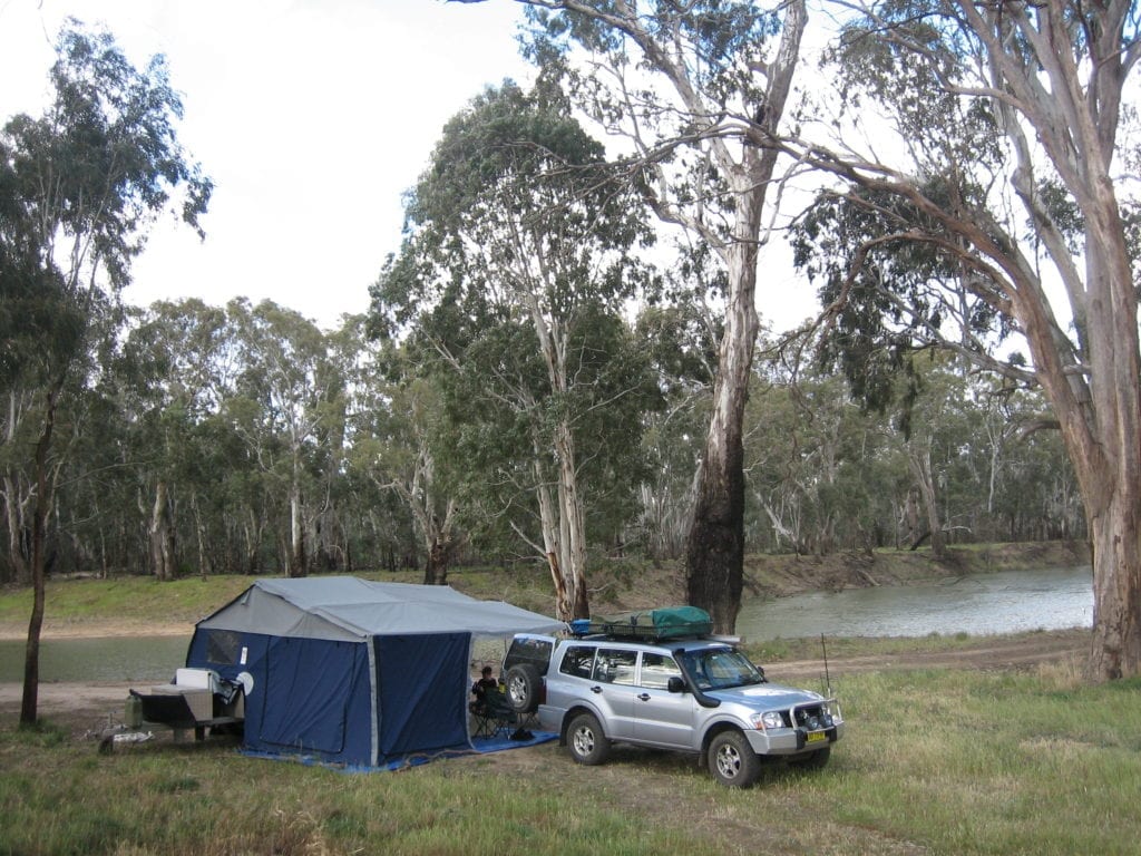 Birdcage Reserve. Camping on the Murrumbidgee River, New South Wales Australia.