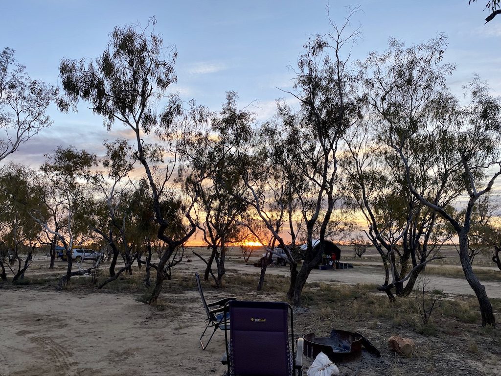 Sunset at Little Boomerang campground, Welford National Park QLD.