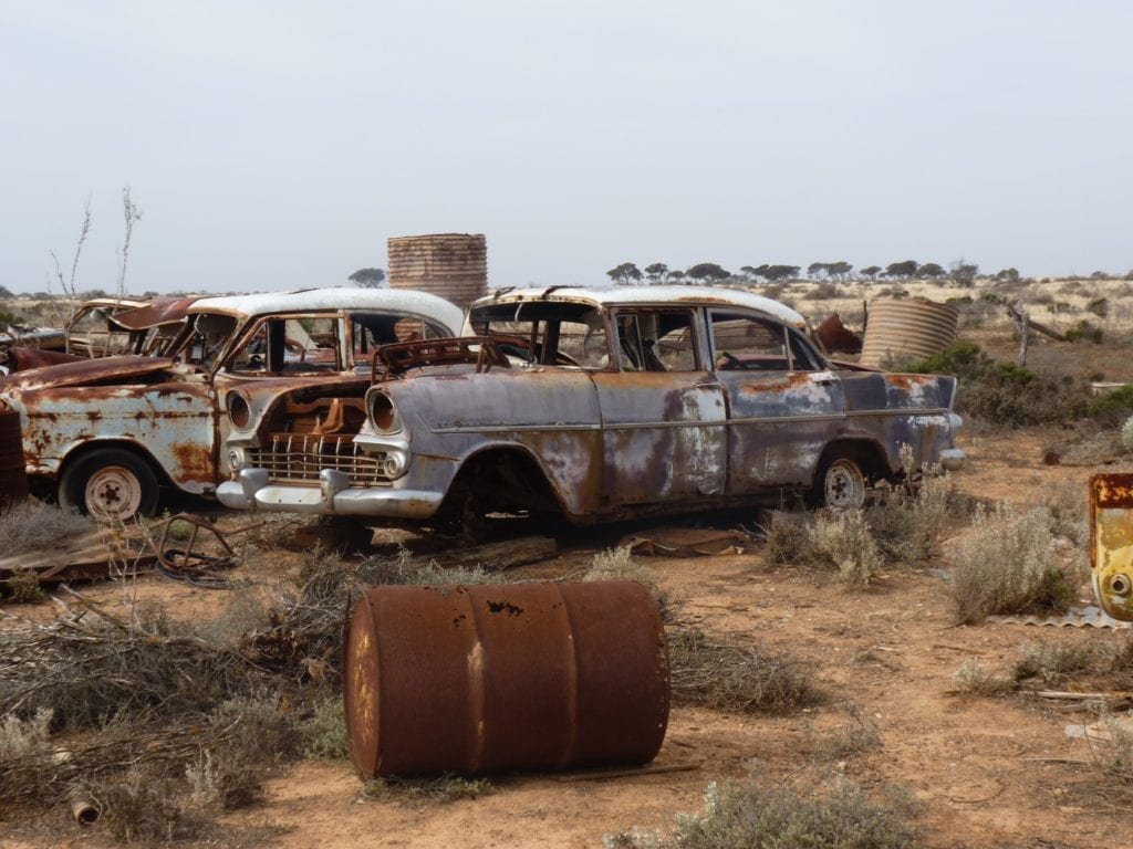 Old Cars Koonalda Station Nullarbor Plain