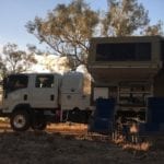 Isuzu NPS With Wedgetail Camper On The Paroo River, Queensland