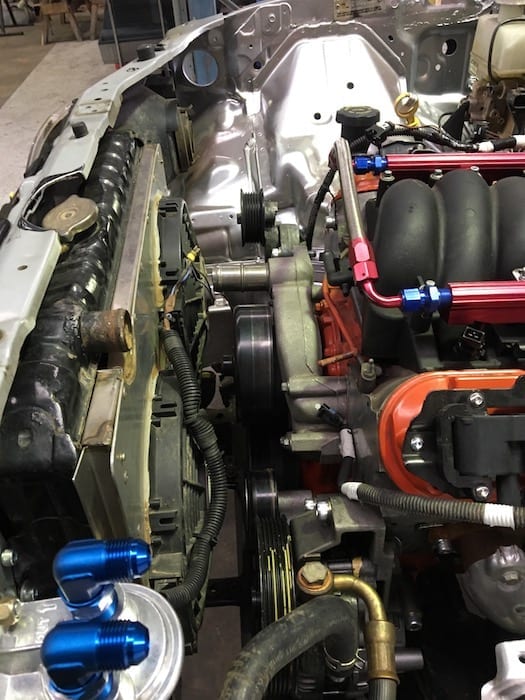 Engine Bay - LS1 sits close to the radiator.