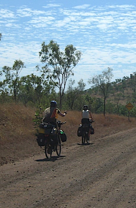 Push bike riders on the Gibb River Road. Not my idea of fun!