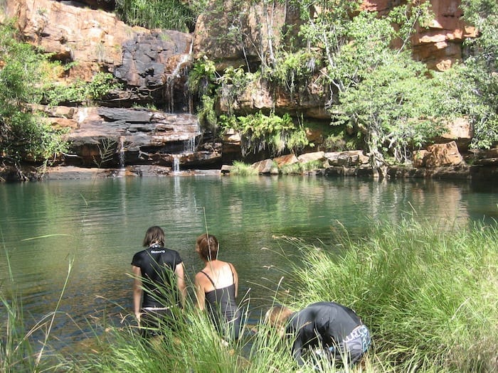 Swimming at Galvans Gorge.