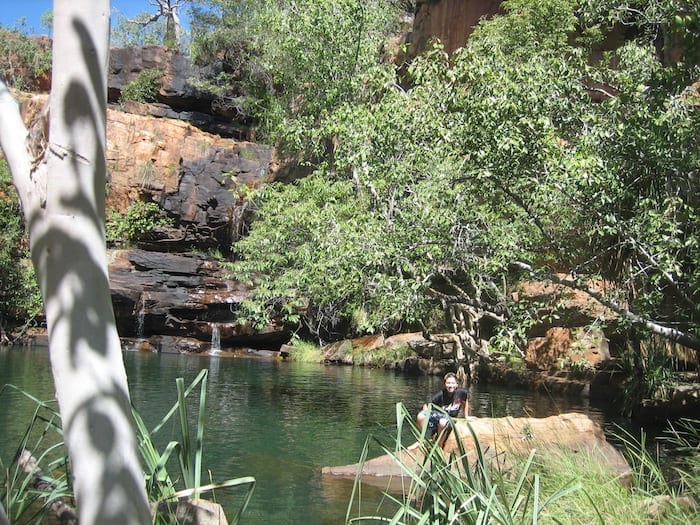 Swimming in Galvans Gorge.