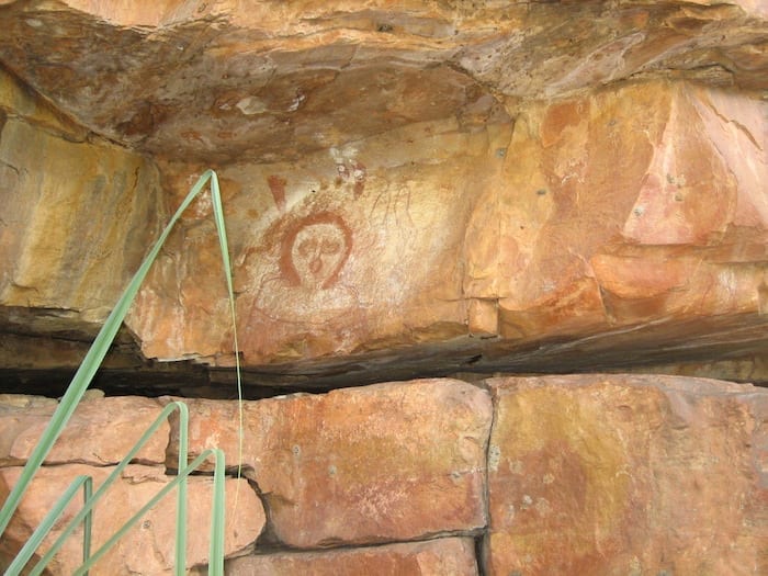 Ancient Wandjina Art at Galvans Gorge.