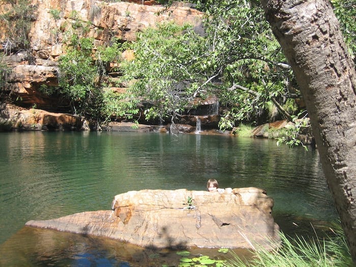 Swimming at Galvans Gorge.