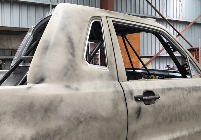 Pajero Ute Conversion. Primed and ready for painting.