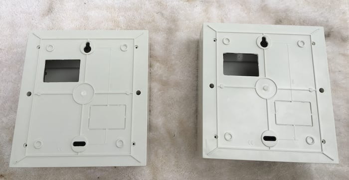 Preparing the circuit breaker panels for mounting onto the backplate. Dual Battery System Layout.