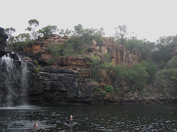 Swimming in the plunge pool at Manning Gorge, near Mount Barnett.