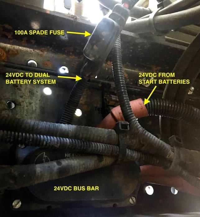 Inline spade fuse installed at the power source. Dual Battery System Layout.