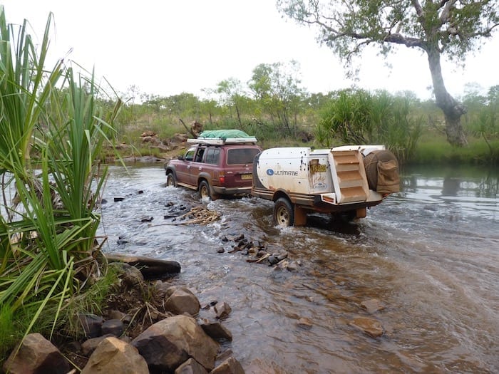 The traffic was terrible! King Edward River crossing.