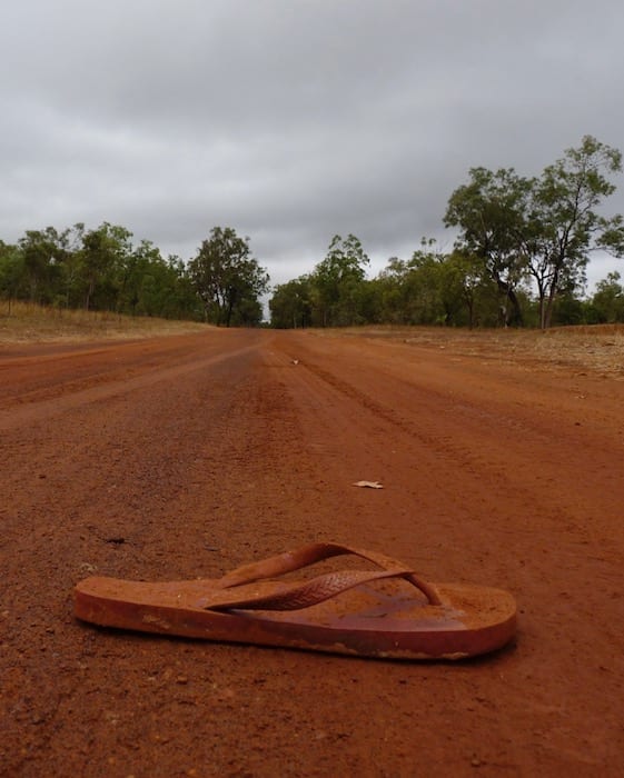 Red dirt and a thong - very Australian! Drysdale River Station.