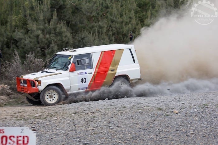 Chucking out rocks. 80s Paint Job Retro Pajero.