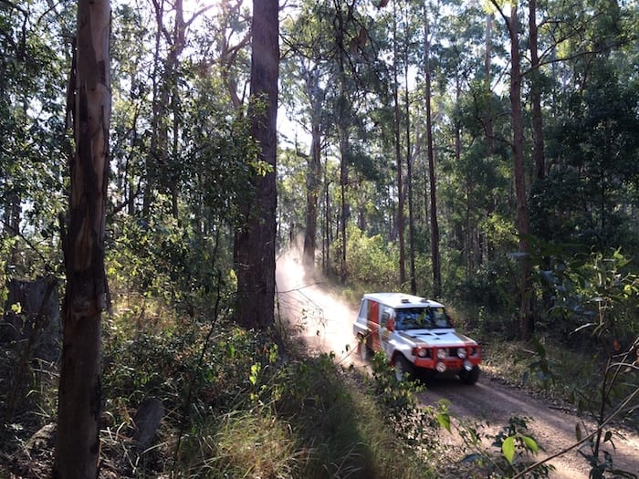 Through the bush, Johns River Rally, 2014. 80s Paint Job Retro Pajero.