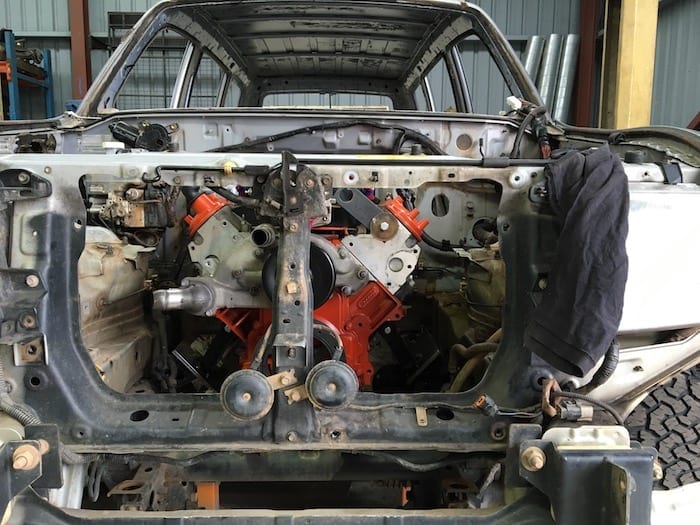 Ls1 fitted snugly in the Pajero engine bay. Engine Mounts.