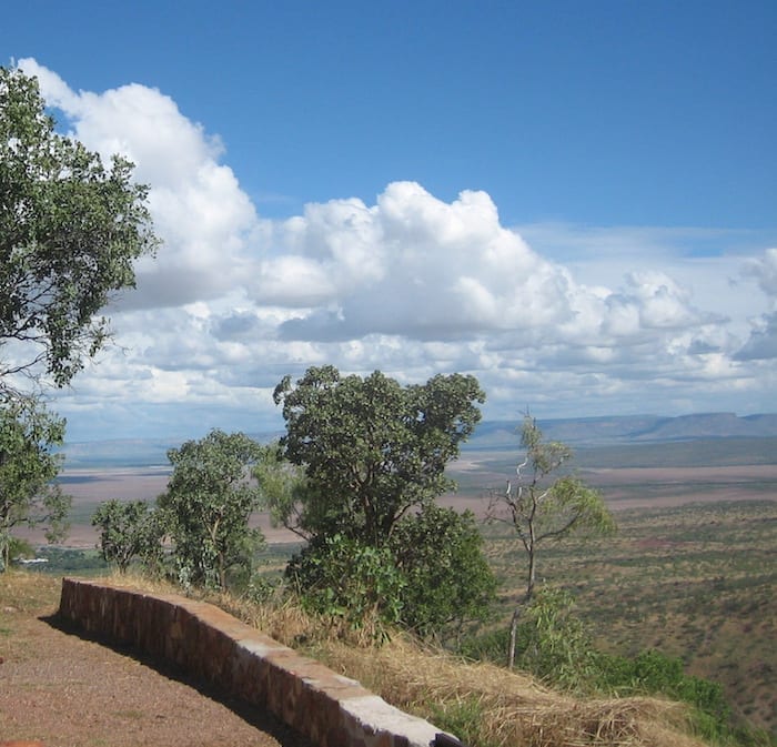 Panoramic views from Five Rivers Lookout. Looking South. Wyndham Western Australia.