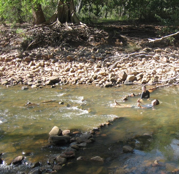 Perfect spot to anchor one's backside then lie back in the water & relax! El Questro Station