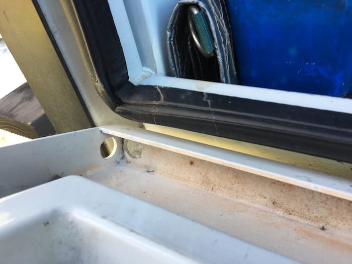 Holes punched in bottom toolbox doors solved the issue of water leakage. Off Road Truck.