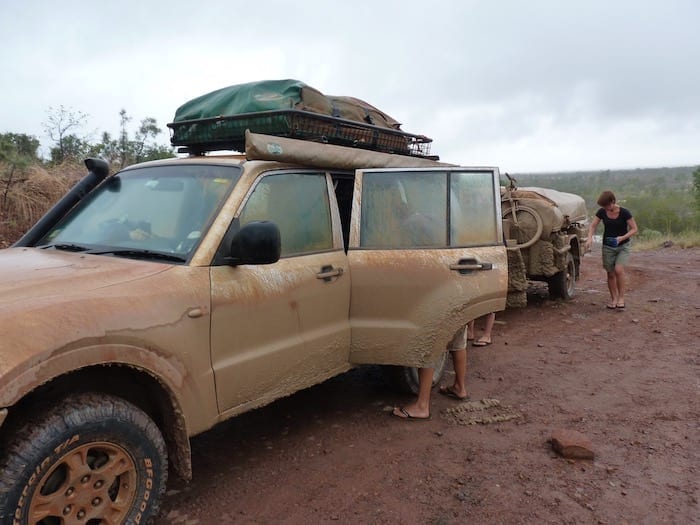 Stopped at Durack River for a rest. Muddy Gibb River Road.