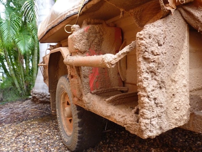 This mud proved difficult to remove. Muddy Gibb River Road.