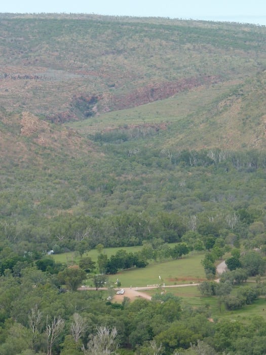 Looking down on El Questro Station from Station Lookout. Kimberleys.