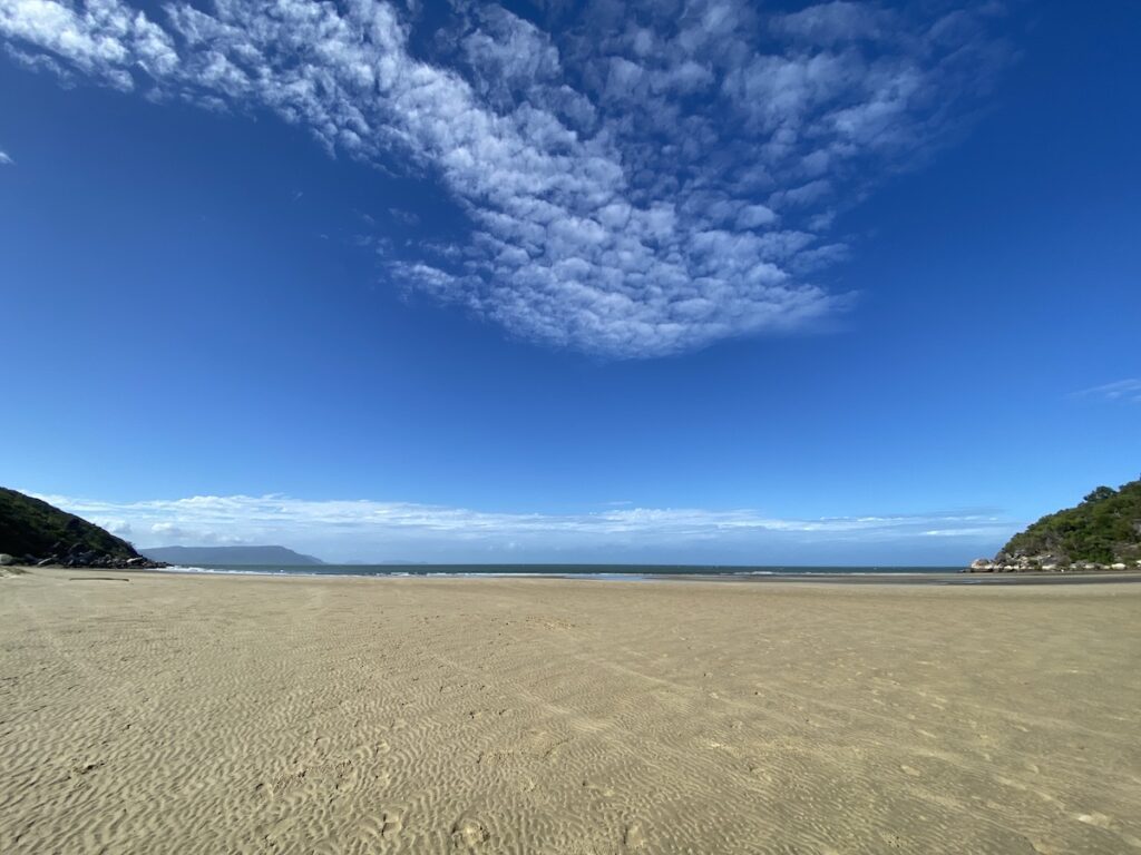 Finch Bay Cooktown QLD. Looking across the sand to the Coral Sea.