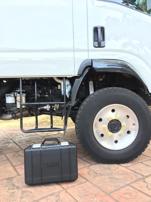 ARB compressor packed away neatly in its carry case.