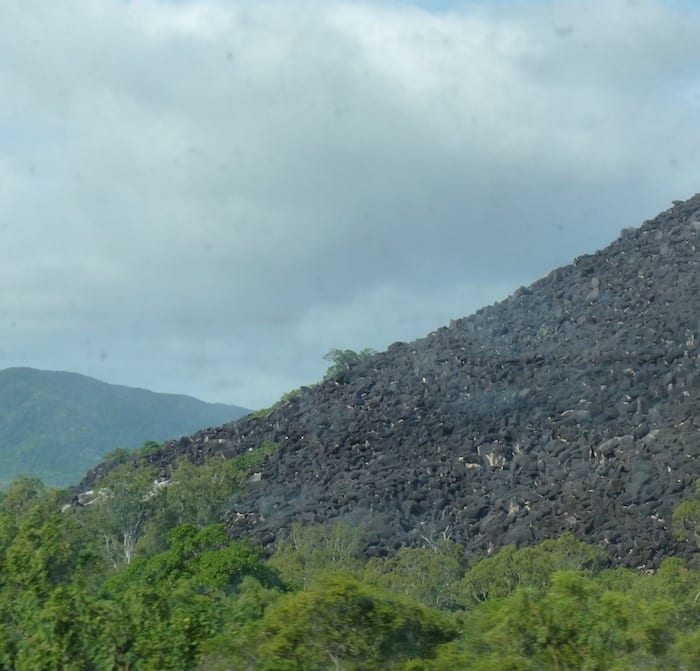 Black Mountain looms ominously out of the tropic rainforest. Cooktown.