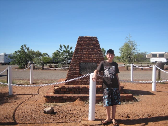 Monument to Stuart at Attack Creek, Northern Territory. Mataranka To Tennant Creek.