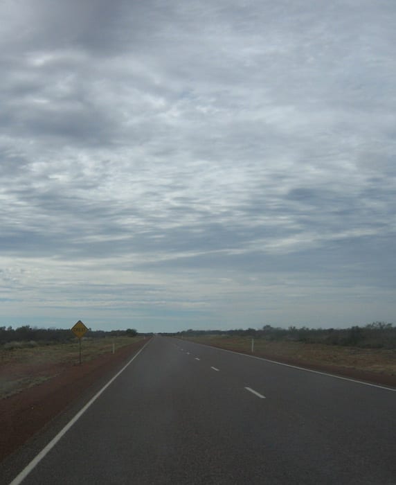 Sign says, "Crest". Where? En route to Camooweal Caves National Park