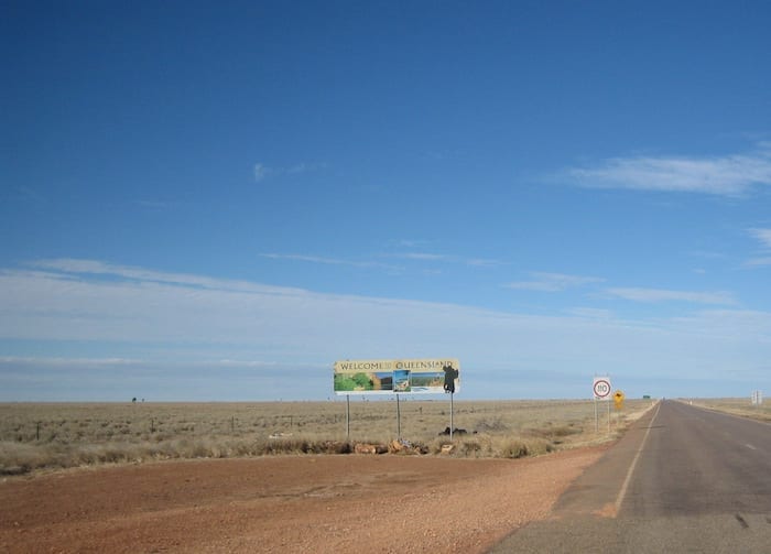 Into Queensland from NT, en route to Camooweal Caves National Park