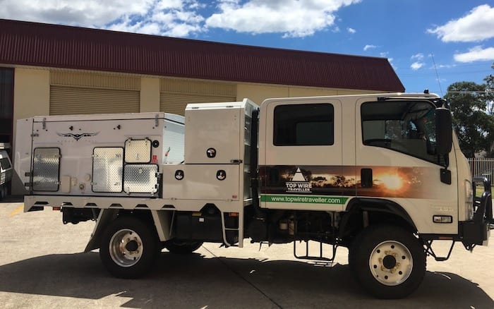 The Isuzu NPS after Vinyl Wrapping.