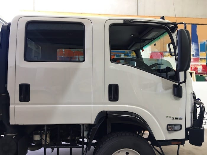 Truck cab before Vinyl Wrapping.