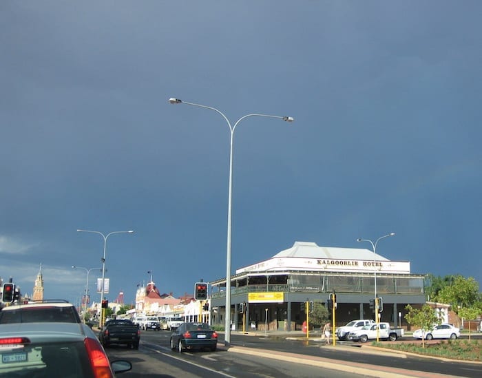 Storm brewing over Kalgoorlie.