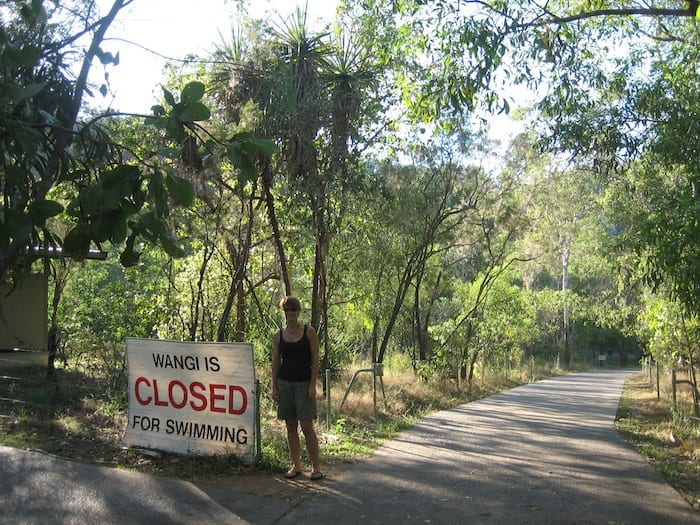 Wangi Falls at Litchfield National Park. Closed due to saltwater crocodile.