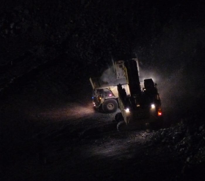 Work continues through the night. Kalgoorlie Super Pit.