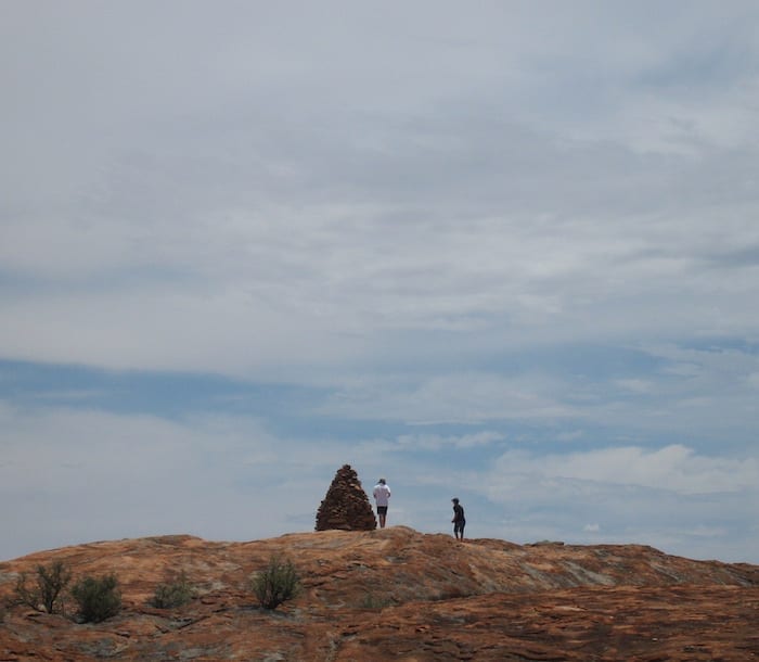 Ernest Giles' memorial cairn at Ularring. Golden Quest Discovery Trail.