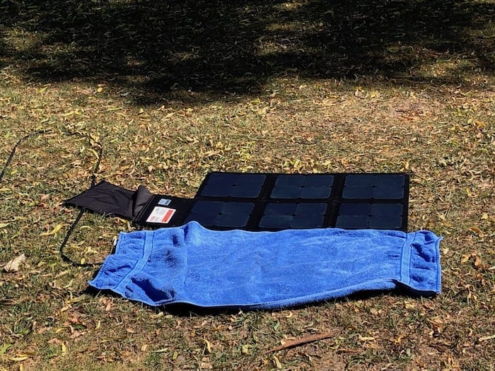 REDARC 115W SunPower Cell solar blanket ⅓ covered.