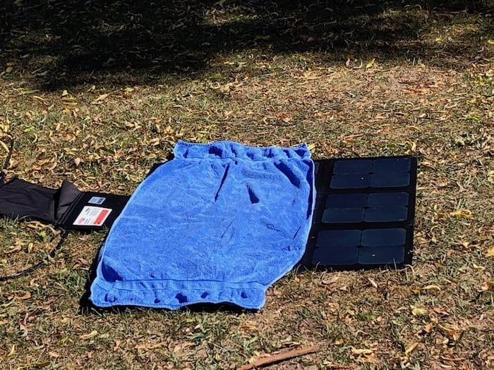 REDARC 115W SunPower Cell solar blanket ⅔ covered.