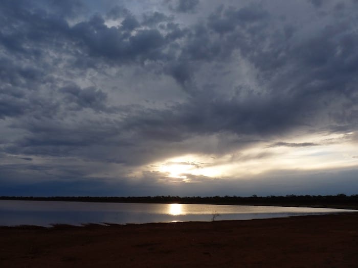 Sunset over Rowles Lagoon. Golden Quest Discovery Trail.