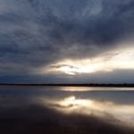 Sunset over Rowles Lagoon. Golden Quest Discovery Trail.