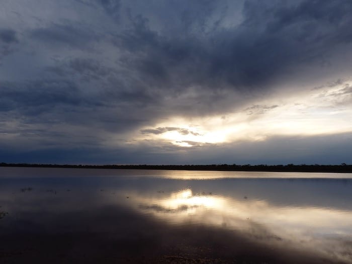 Sunset over Rowles Lagoon. Golden Quest Discovery Trail.