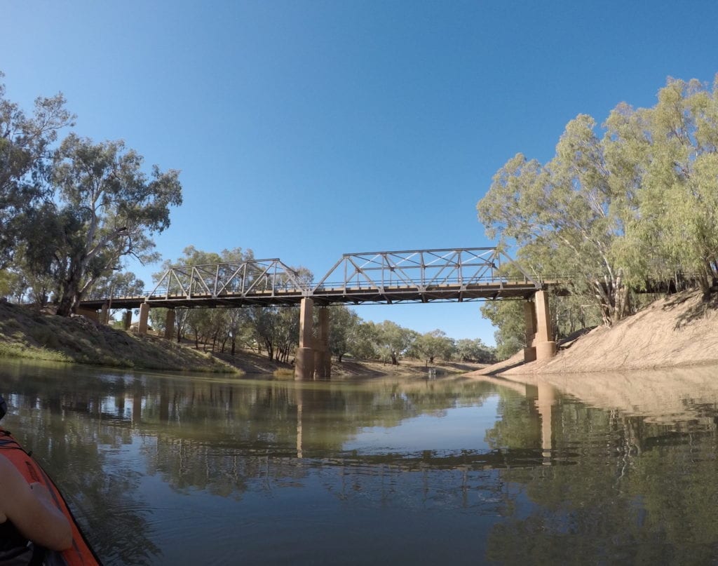 Louth bridge from the river. Inflatable Kayaks.