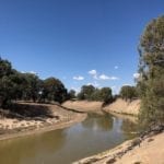 Flood waters flushing the Darling River.