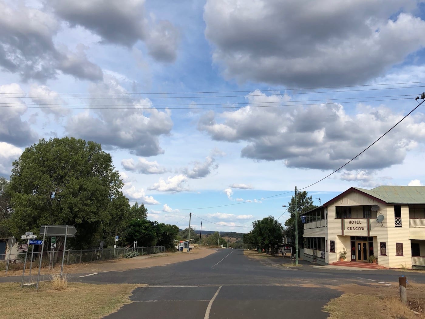 The main street, Cracow QLD.