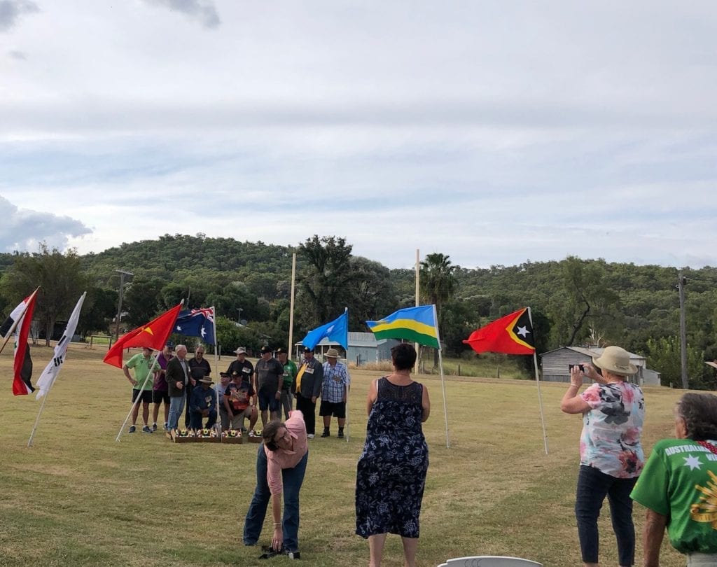 ANZAC Day ceremony. Cracow QLD.