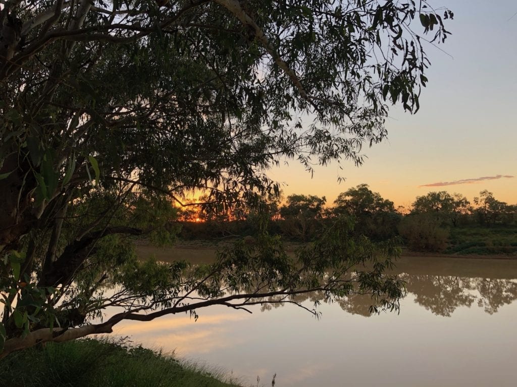 Sunset over the Diamantina River.