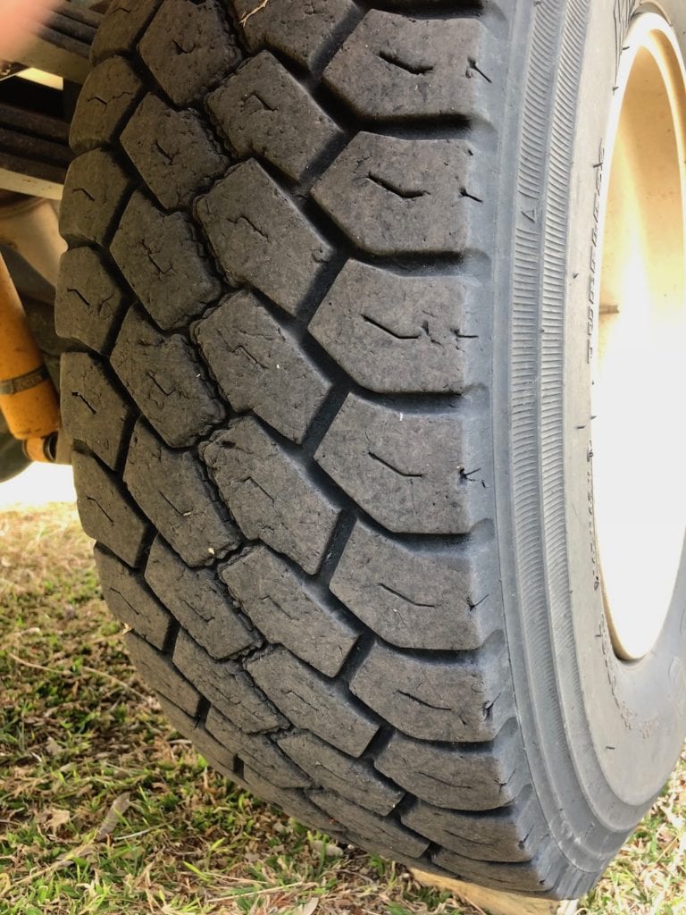 Tyre wear on our Isuzu 4x4 Truck.