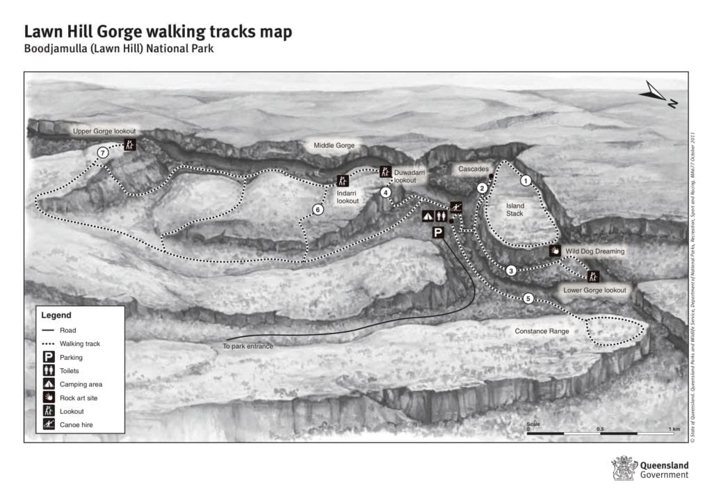 Map of Lawn Hill National Park (Boodjamulla). Source: Queensland Government.